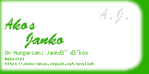 akos janko business card